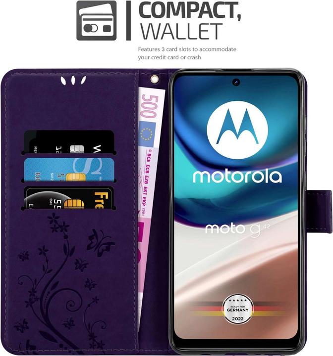 Produktbild Cadorabo Hülle für Motorola MOTO G42 mit Blumen Muster (Motorola Moto G42)