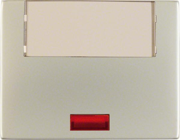 Actual product image Berker Hager K5 - Button with lens Porta Rotulo large stainless steel