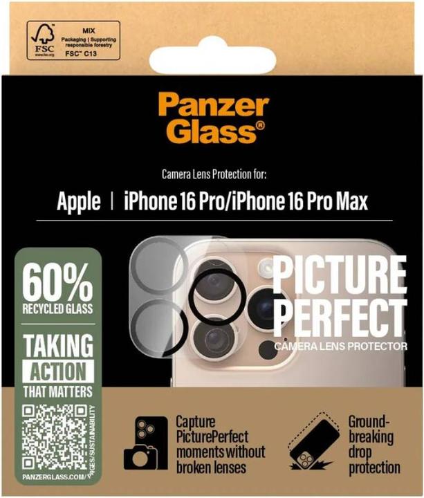 Produktbild PanzerGlass Picture Perfect Kameraschutz (1 Stück, Apple iPhone 16 Pro, Apple iPhone 16 Pro Max)