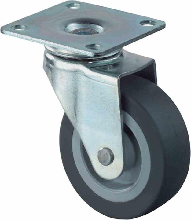BS Rollen Swivel castor Wheel Ø 30 mm Load capacity 20 kg with screw-on plate Rubber grey