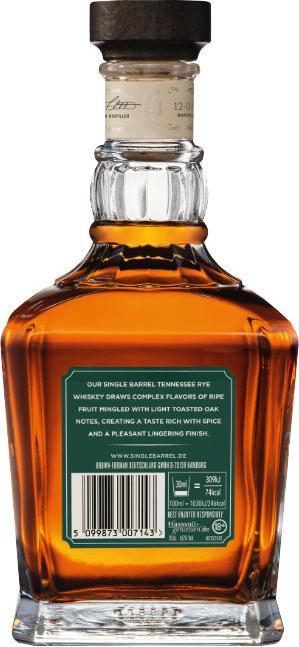 Immagine prodotto Jack Daniel's Tennessee Rye Whiskey Single Barrel (Whisky di segale)