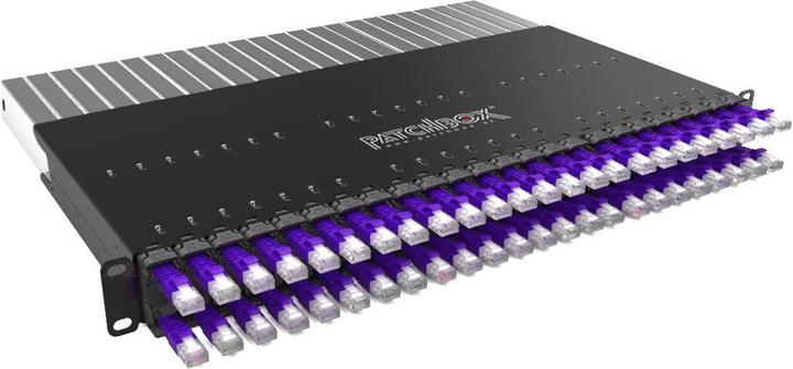 Produktbild PATCHBOX Plus+ 19" 365mm, STP Violett (STP, CAT6, 0.01 m)