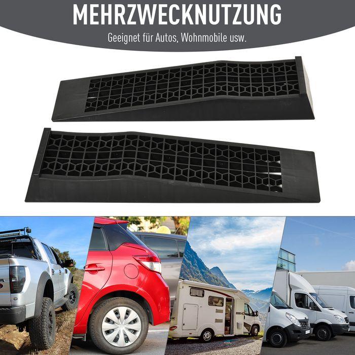 Actual product image Swisshandel24 2 Drive-on ramp, sleeper ramp, kerb ramp, rubber ramps, PP, black, 70 x 20 x 8 cm