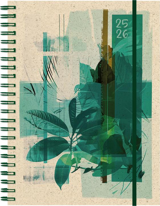 Actual product image Simplex Schüleragenda Graspapier 25/26 500410.26 1W/2S 12M Plants ML 12x16.5cm (12 x 16.5 cm, German, French, Rhaeto-Romanic, Italian)