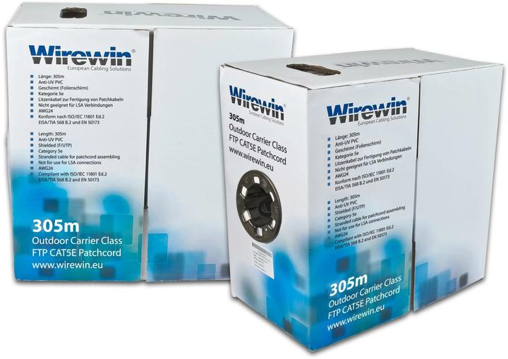 Image du produit Wirewin Câble patch : F/UTP, 305m, Outdoor (F/UTP, CAT5e, 305 m)