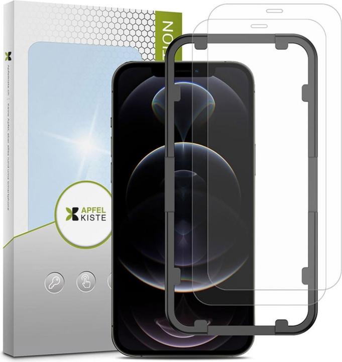 Actual product image Apfelkiste - Panzer Glas Displayschutzfolie mit Montagerahmen (2er Set) (2 Piece, Apple iPhone 12, Apple iPhone 12 Pro)