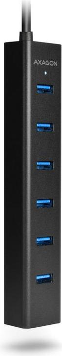 Produktbild Axagon HUE-SA7BP 7x USB3.0 ALU Ladehub inkl. AC-Adapter, Juodas (USB-A, USB-B, 7 Ports)