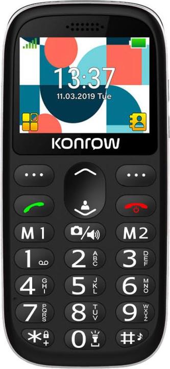 Actual product image Konrow Senior 231 (Écran 2.31" - Double Sim - Dock de charge Fourni) Noir