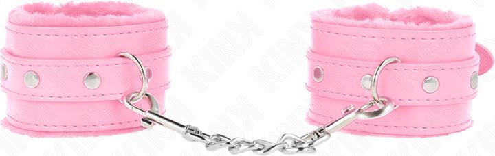 Actual product image Kink PREMIUM FURNISHED Wrist Cuffs pink with pink strap adjustable 17-29 CM X 6 CM