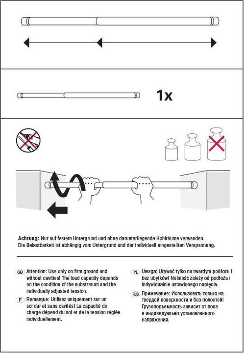 Image du produit Gardinia Barre de tension 80-130cm