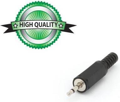 Actual product image Perel 2.5mm JACK MALE CONNECTOR - PLASTIC BLACK MONO