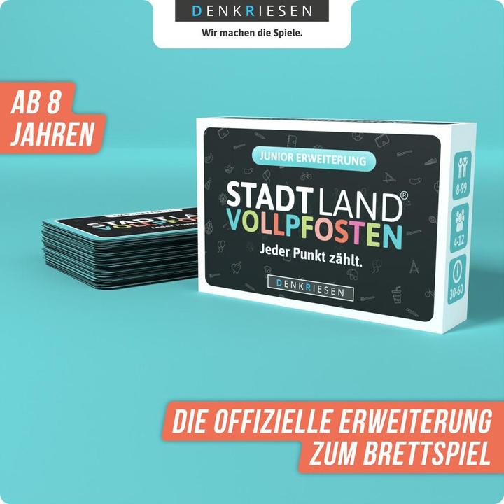 Produktbild Denkriesen STADT LAND VOLLPFOSTEN – JUNIOR Erweiterung "Jeder Punkt zählt" zum offiziellen Brettspiel (Deutsch)