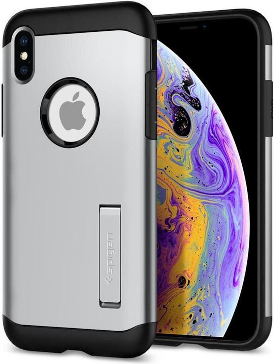 Produktbild Spigen Slim Armor Satin Silver (Apple iPhone XS, Apple iPhone X)