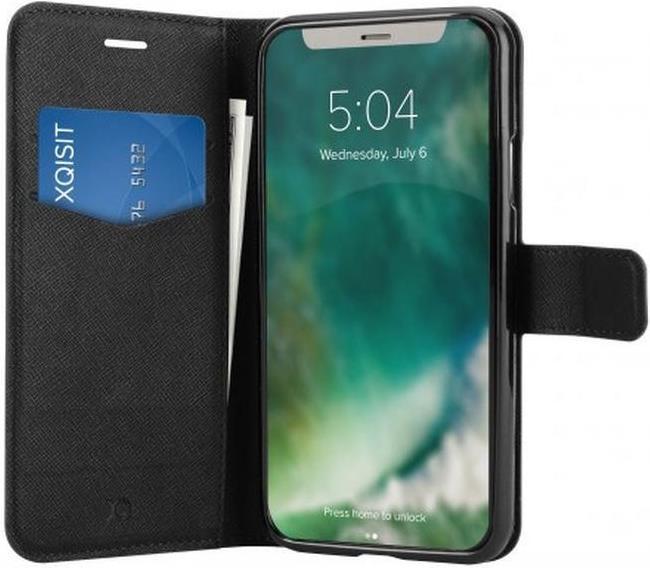 Actual product image Xqisit Wallet Case Viscose black (Apple iPhone XS Max)