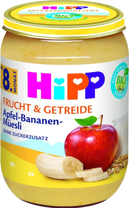 Actual product image Hipp Organic fruit and cereal apple-banana muesli, no added sugar (190 g)