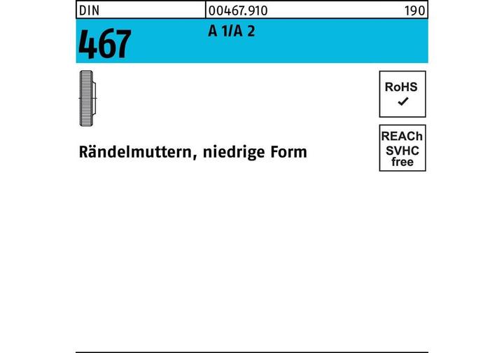 Productafbeelding Ronde moer DIN 467 lage vormM10 A 1/A 2 10 stuks.