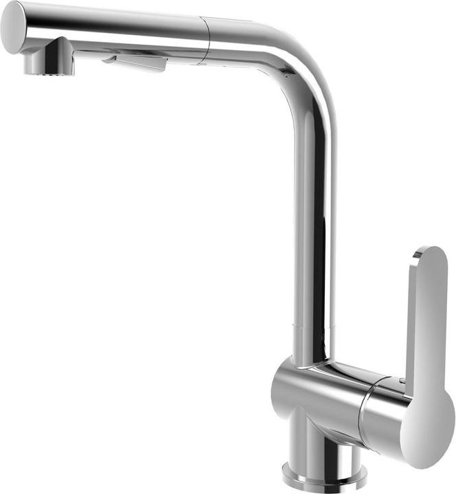 Produktbild Emke Küchenarmatur mit Ausziehbare Brause 2 Strahlarten Spültischarmatur, 60cm Schlauch, Chrom