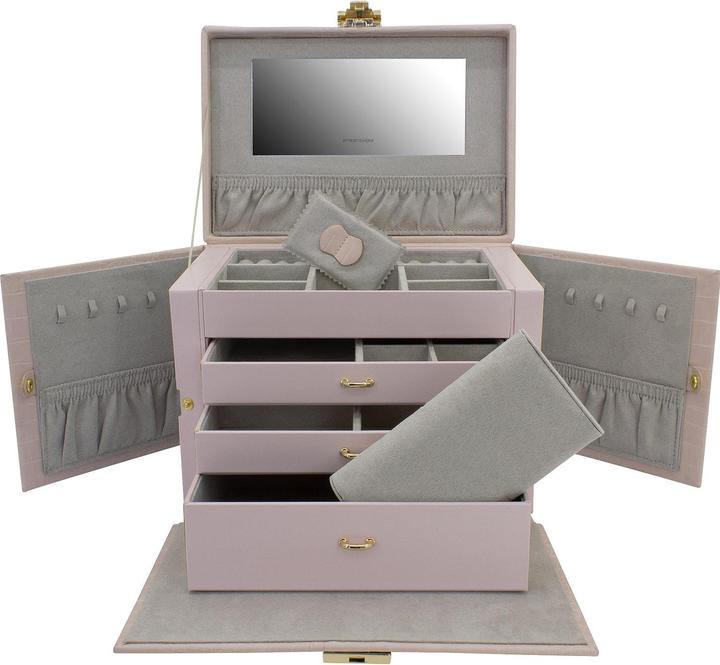 Produktbild Friedrich Modern antique pink jewelry box with crocodile pattern Caiman 20136-4