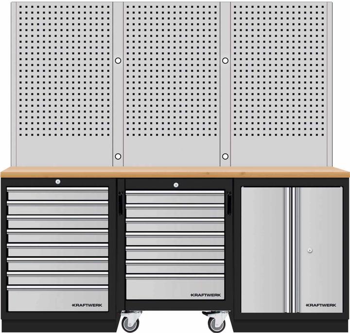 Kraftwerk Mobilio 3er Kombi Lochwand und Werkstattwagen (48.80 cm, 200 cm)
