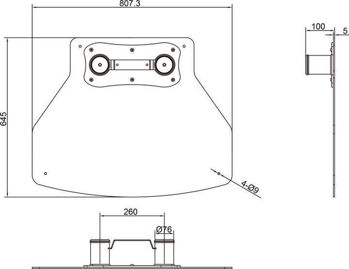 Produktbild Multibrackets Bodenplatte fix zu Floorstand, schwarz, Metall