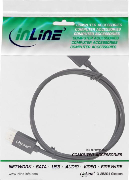 Produktbild InLine DisplayPort 1.4 Kabel Slim (0.50 m, DisplayPort)