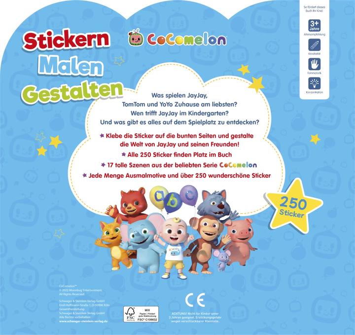 Immagine prodotto CoComelon - Adesivi, vernici, design: Con 250 adesivi. Per i bambini a partire dai 3 anni