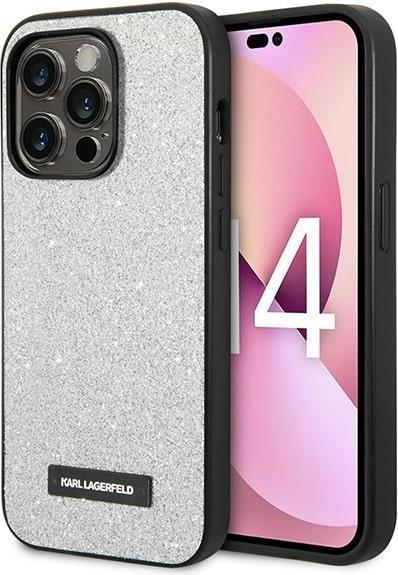 Image du produit Karl Lagerfeld KLHCP14XG2ELS iPhone 14 Pro Max 6,7" hardcase srebrny/silver Glitter Plaque Logo (Apple iPhone 14 Pro Max)