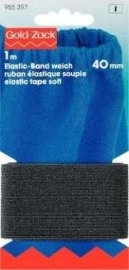 Produktbild Prym Elastic-Band weich, schwarz 40 mm, Karte 1 m