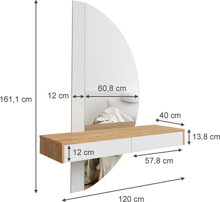 Actual product image Vicco Melisa with lighting (120 x 40 x 161 cm)