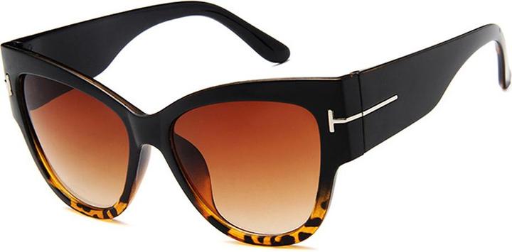 Immagine prodotto Techsuit - Sunglasses (9778) - for Women with PC Frame and Lens, Cat Eye - Black / Leopard / Brown