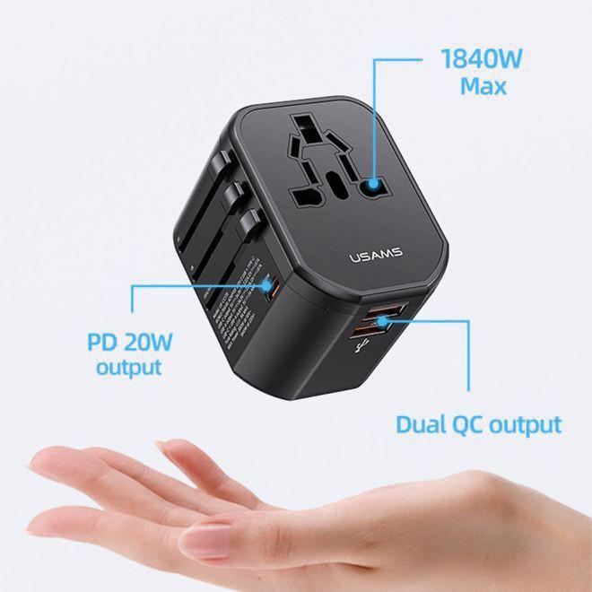 Produktbild Usams T59 Reiseladegerät mit 20W Dual USB-A + Type-C