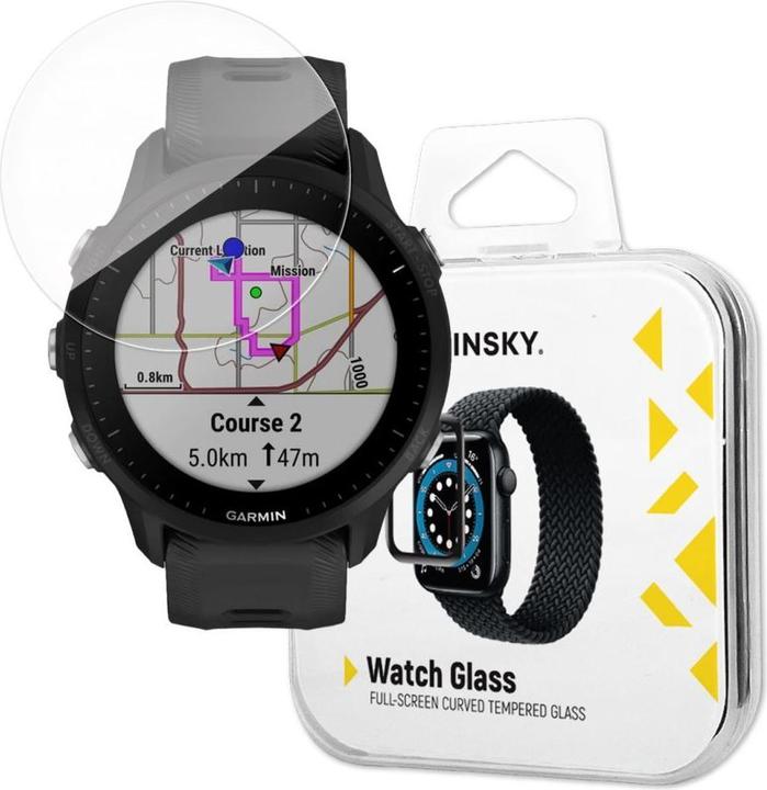Produktbild Wozinsky Full Glue Tempered Glass Gehärtetes Glas für Garmin Forerunner 955 9H Full Screen Full Cove