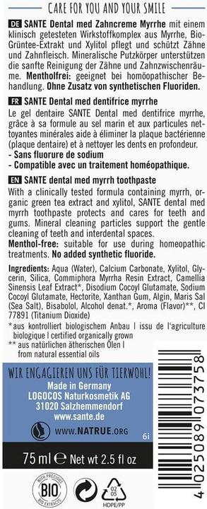 Produktbild Sante dental med Myrrhe (75 ml)