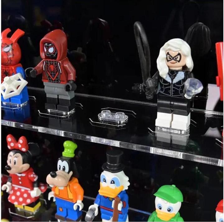 Actual product image iDisplayit Acrylic wall display for 60 LEGO® minifigures (with black background)