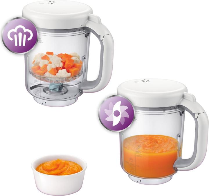 Produktbild Philips Avent 2 in 1 effektiver Babynahrungszubereiter Dampfgarer und Mixer