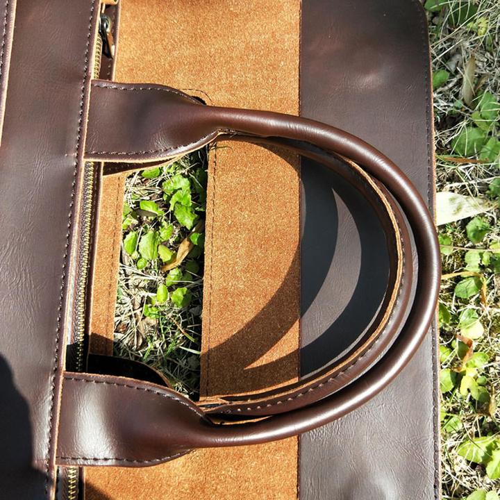 Produktbild Only-Bags.Store Laptoptasche aus veganem Leder, braune Aktentasche, braune Laptoptasche, Tasche aus veganem Leder