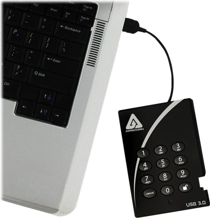 Produktbild Apricorn Aegis Padlock 3.0 A25-3PL256-2000 - Festplatte - verschlüsselt - 2 TB - extern ( (2 TB)