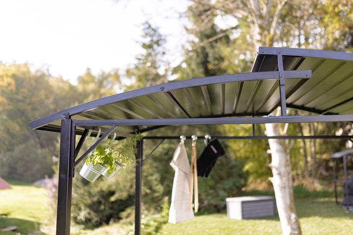 Immagine prodotto Grillfürst Padiglione barbecue in acciaio premium con tetto in metallo resistente alle intemperie (248 cm, 156 cm)