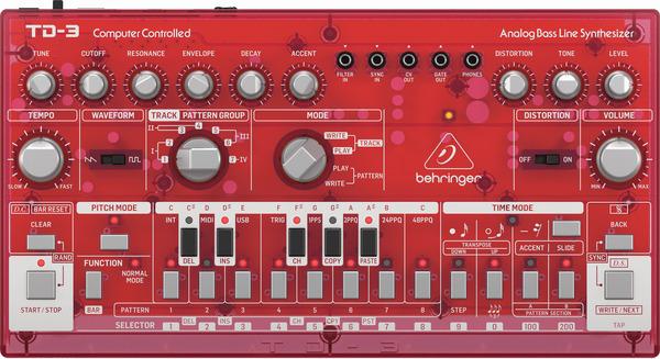 Image du produit Behringer TD-3-SB Syntezator linii basowej czerwony przeźroczysty
