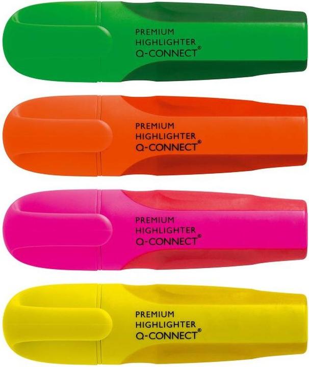 Produktbild Q-Connect Textmarker Premium 4er sortiert (Mehrfarbig, 5 mm, 4 x)
