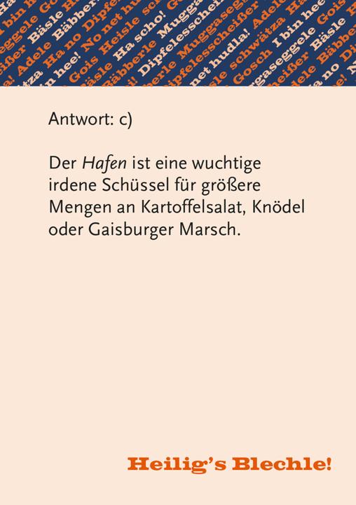 Label énergétique Sacrée la tôle! Quiz sur le dialecte souabe (Allemand)