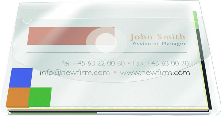 Actual product image Q-Connect Self-adhesive sleeve for business cards, with flap, 105 x 60 mm, 10 pieces, transparent (10 x)