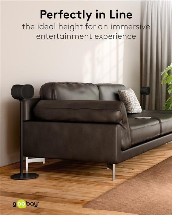 Actual product image Goobay Speaker stand Modern Era 3 Base, black (1 pcs., Stand, Not movable)