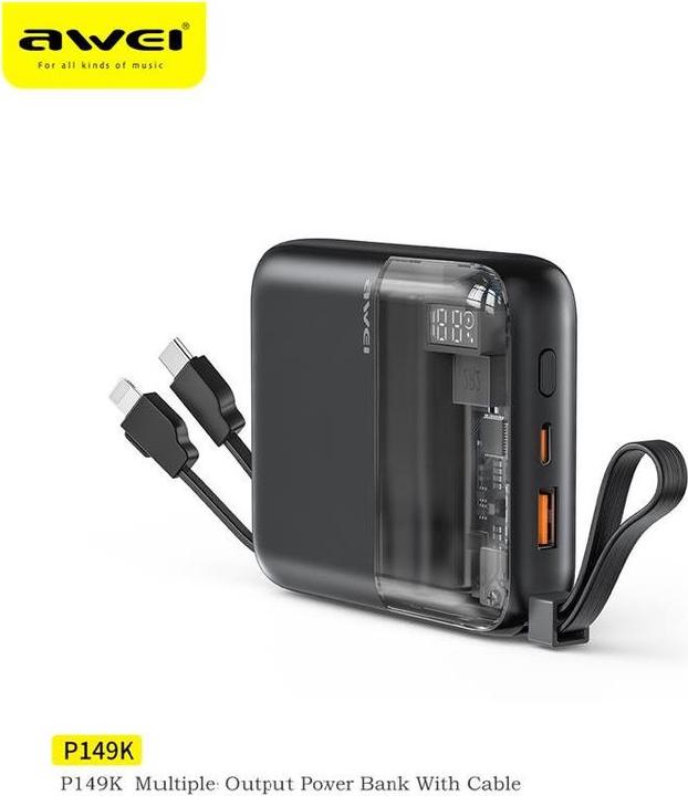 Produktbild Awei Powerbank (10000 mAh, 22.50 W, 22.50 Wh)