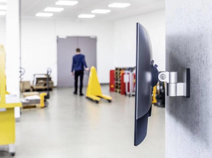 Actual product image Durable Monitor wall mounting bracket for 1 monitor, HxWxD 120 x 130 x 140 mm, metallic (Wall, 27")