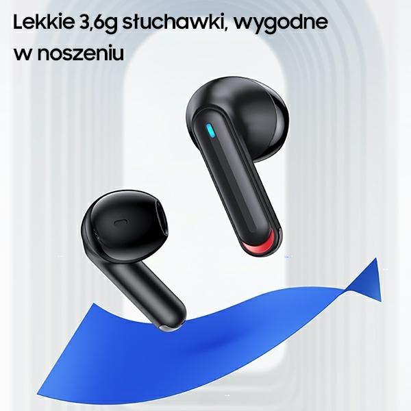 Actual product image Usams Słuchawki Bluetooth 5.2 TWS NX10 Series Dual mic bezprzewodowe biały/white BHUNX02 (ANC, 5 h, Wireless)