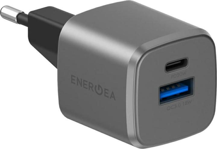Actual product image Energea Wall Charger Ampcharge GaN20 1C1A PD/QC3.0 20W EU gunmetal (20 W)