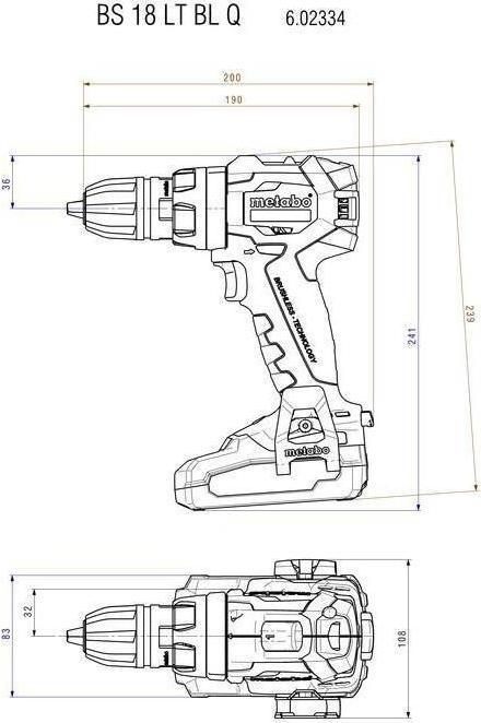Actual product image Metabo BS 18 LT BL Q (Rechargeable battery operated)