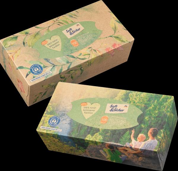 Produktbild dm Soft&Sicher Taschentücher Box Recycling