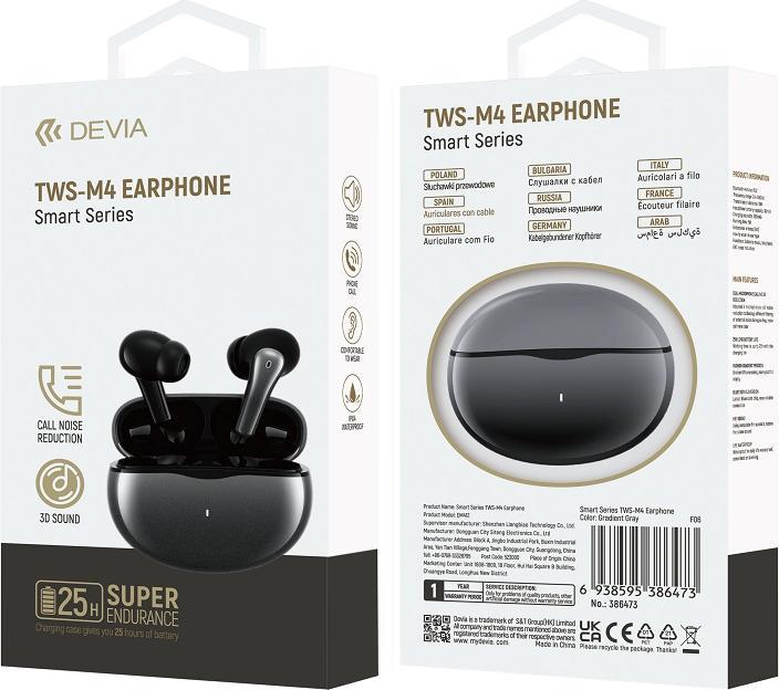 Produktbild Devia Bluetooth Kopfhörer TWS Smart M4 blau (5 h, Kabellos)